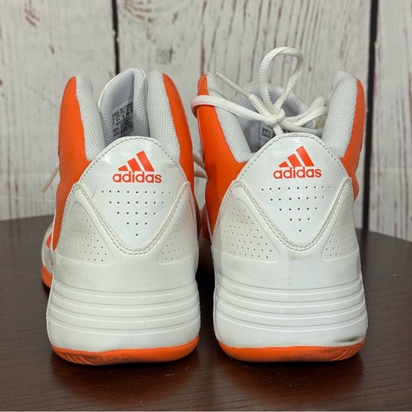 Adidas Orange and White Men’s Basketball Hi-top Sneakers with Breathable Mesh 10 - Picture 13 of 16